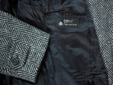 Vintage St. Michael British Raglan Balmacaan Coat L/42R Grey Herringbone Tweed