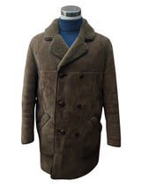 Vintage D.T. Bayliss & Son England Lamb Shearling Coat XL Brown DB