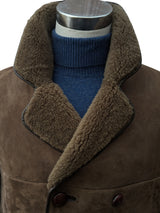 Vintage D.T. Bayliss & Son England Lamb Shearling Coat XL Brown DB