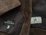 Vintage D.T. Bayliss & Son England Lamb Shearling Coat XL Brown DB