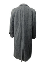 Vintage St. Michael British Raglan Balmacaan Coat L/42R Grey Herringbone Tweed