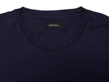 Zegna Tee Shirt M Navy Blue Textured Fabric Graphic Cotton