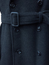 Vintage Burton Crombie Belted DB Great Coat XL 43/44R Charcoal Heavy Wool