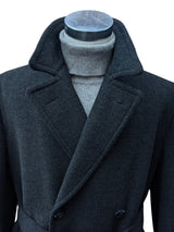 Vintage Burton Crombie Belted DB Great Coat XL 43/44R Charcoal Heavy Wool