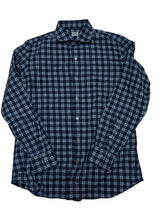 Mazzarelli Shirt M Blue/White Plaid Brushed Cotton