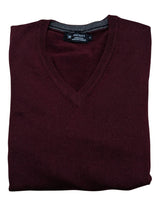 Hackett Sweater M Claret V-neck Wool/Silk/Cashmere