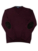 Hackett Sweater M Claret V-neck Wool/Silk/Cashmere