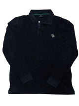 Paul Smith Long Sleeve Polo Shirt S Navy Cotton Pique