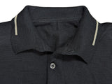 John Smedley Polo SS Knit S Black White Trim Wool