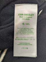 John Smedley Polo SS Knit S Black White Trim Wool
