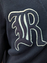 Ralph Lauren Cardigan L Black Varsity Letterman Cotton
