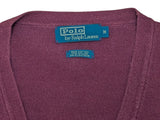 Ralph Lauren Cardigan M Burgundy Varsity Letterman Cotton Blend