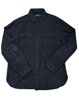 Ralph Lauren Flannel Over Shirt M Charcoal Cotton