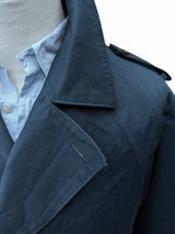 Next British Millerain DB Trench Coat M Navy Cotton