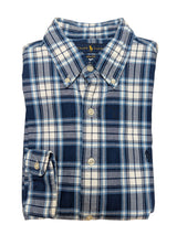 Ralph Lauren Shirt M Blue/White Plaid Indigo Oxford Cotton