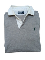 Ralph Lauren Vintage Rugby Shirt M Gym Grey Full Fit