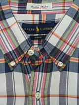 Polo Ralph Lauren Shirt M Slim Multi-colored Plaid Madras Cotton