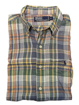 Ralph Lauren Shirt Oversized M/L Madras Style Plaid Cotton