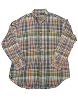 Ralph Lauren Shirt Oversized M/L Madras Style Plaid Cotton