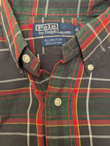Ralph Lauren Shirt S/M Green/Red/Black Plaid Cotton