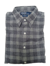 Polo Ralph Lauren Shirt M Dark Grey Plaid Heavy Cotton