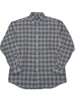 Polo Ralph Lauren Shirt M Dark Grey Plaid Heavy Cotton
