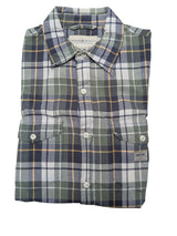 Ralph Lauren Shirt M Green/Blue Rugged Plaid Cotton