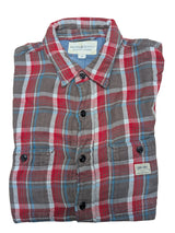 Ralph Lauren Shirt M Red blue/Taupe Rugged Plaid Cotton