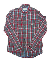 Ralph Lauren Shirt M Red blue/Taupe Rugged Plaid Cotton