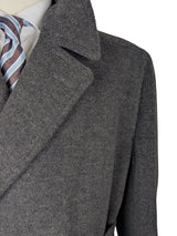 Vintage Burton Crombie Belted DB Great Coat XL 43/44R Charcoal Heavy Wool