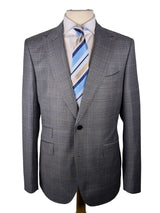Benjamin Reda Suit Grey w/Blue Plaid Wool