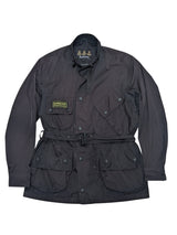 Barbour Belted Jacket M Black Featherweight Waterproof Polyester