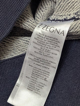 Zegna S Soft Navy Blue Logo Patch Sweatshirt