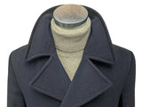 Vintage Harry British DB Long Pea Coat M/40R Navy Blue Wool