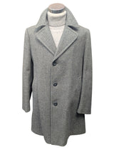 Vintage Shannon Irish Tweed Long Peacoat 42R Mid Grey Wool