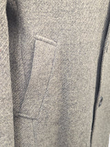 Vintage Shannon Irish Tweed Long Peacoat 42R Mid Grey Wool