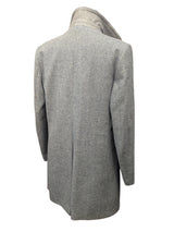 Vintage Shannon Irish Tweed Long Peacoat 42R Mid Grey Wool