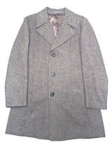 Vintage Shannon Irish Tweed Long Peacoat 42R Mid Grey Wool