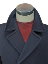 Vintage Greenwoods British DB Long Peacoat L/42 Navy Blue Wool