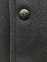 Vintage Greenwoods British DB Long Peacoat L/42 Navy Blue Wool