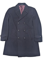 Vintage Greenwoods British DB Long Peacoat L/42 Navy Blue Wool