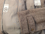 Vintage DB Raglan Balmacaan Coat S 36/38R Light Brown Herringbone Tweed Wool