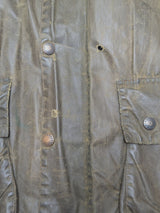 Barbour Coat M/L 40 Olive Green Border Waxed Cotton