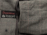 Vintage Dannimac Balmacaan Raglan Coat L/42R Grey Prince of Wales Burgundy Plaid Pure Wool