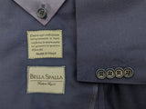 Bella Spalla Sport Coat 39/40R Navy Hopsack 2-button Pure Wool