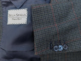Bella Spalla Sport Coat 38R Forest Green Check 2-button Peak Pure Wool *Sample