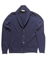 John Smedley Shawl Cardigan L Navy Imperial Cashmere Merino