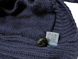 Vintage Scotland Sweater X-Large Navy Shawl Collar Cardigan Extra Thick Wool Hand Framed