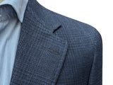 Benjamin Zegna Sport Coat Dark Royal Blue Plaid Soft Shoulder Wool