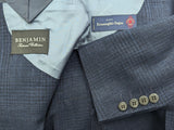 Benjamin Zegna Sport Coat Dark Royal Blue Plaid Soft Shoulder Wool